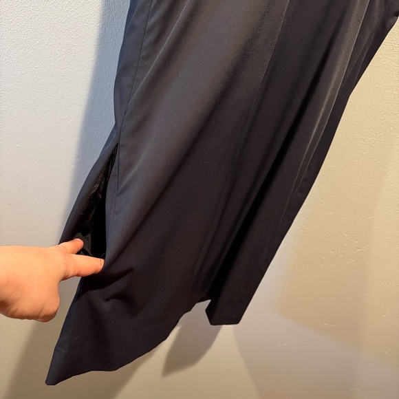 Chloe NWT New Black Asymmetrical One-Shoulder Cocktail Dress with Silver Trim - Picture 9 of 16